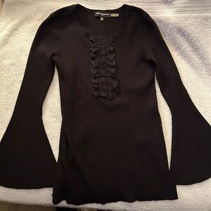 Karl Lagerfeld Black Ribbed Top